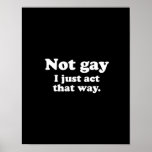 Not gay. I just act this way.  (Pickup Line) Print