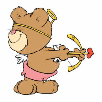 not looking shooting arrow cupid teddy bear photo sculpture