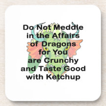 Not meddle black dragon head beverage coasters