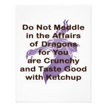 Not Meddle brown Purple dragon Personalised Announcement