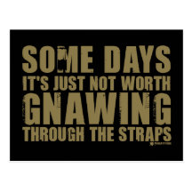 Not Worth Gnawing Through The Straps Postcard