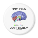 Not Zany Just Brainy (Brain Anatomy Humour) magnets