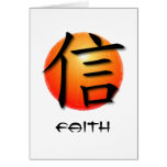 Note Card Chinese Symbol For Faith On Sunset Cross