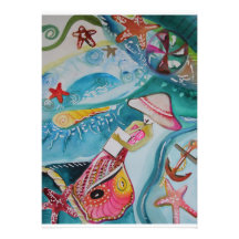 Note Card~ Original Art by Allison P Adams Personalized Invites