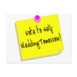 Note To Self Wedding Tomorrow postcards