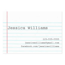 Notebook Paper Business Card