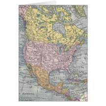Notecard:  North America map, 1921
