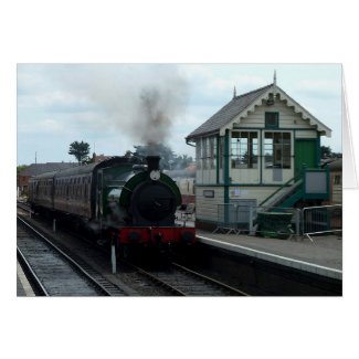 Notecard: Steam Train and Signal Box Greeting Cards
