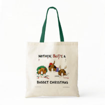 Nothin' Butt A Basset Christmas Tote Bags