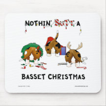 Nothin' Butt A Basset Christmas Mousemat