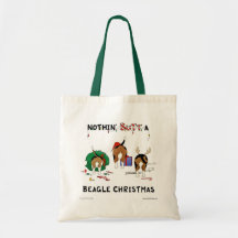Nothin' Butt A Beagle Christmas Tote Bags