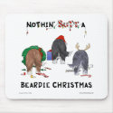 Nothin' Butt A Beardie Christmas mousepads