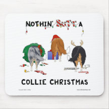 Nothin' Butt A Collie Christmas Mouse Mats