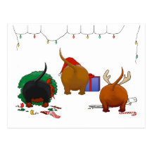 Nothin' Butt A Doxie Christmas Post Cards