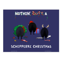 Nothin' Butt A Schipperke Christmas Postcards