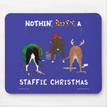 Nothin' Butt A Staffie Christmas Mousemats