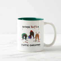 Nothin' Butt A Staffie Christmas Mugs