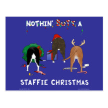 Nothin' Butt A Staffie Christmas Post Card