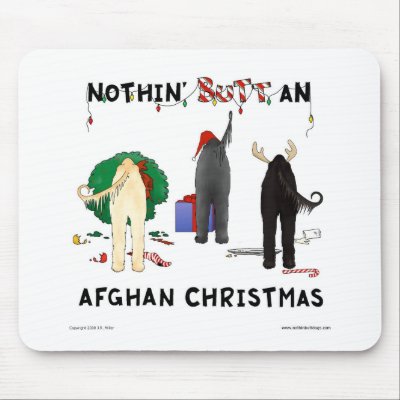Nothin' Butt An Afghan Christmas Mouse Pads by NothinButtDogs