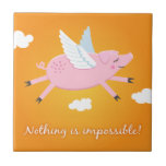 Nothing is impossible flying pig tile/gift box