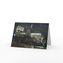 Notre Dame at Night Greeting Card