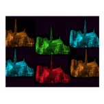 Notre Dame at Night Collage Postcard