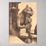 Notre Dame Gargoyle eating a snack Print