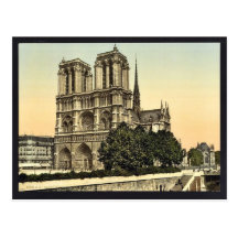 Notre Dame, Paris, France classic Photochrom Postcard