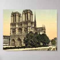 Notre Dame, Paris, France classic Photochrom Posters