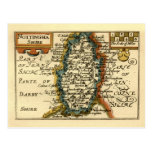 Nottinghamshire County Map, England Postcard