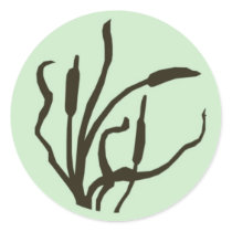 Nouveau Cat-Tail Reed Silhouette Stickers