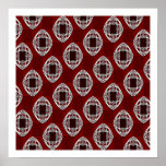 Nouveau Eye Chequerboard Brick Red Print