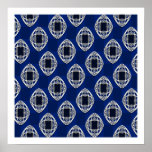Nouveau Eye Chequerboard Cobalt Posters