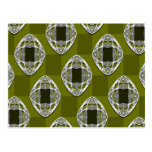 Nouveau Eye Chequerboard Olive Post Card