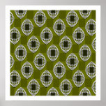 Nouveau Eye Chequerboard Olive Print
