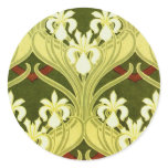 Nouveau in Spring Green Round Stickers