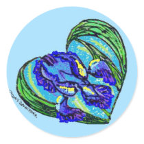 Nouveau Iris Blue Seals Stickers