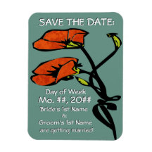 Nouveau Poppies (Save The Date Magnet)