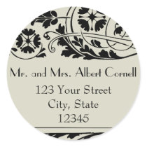 Nouveau Return Address Envelope Seal Sticker