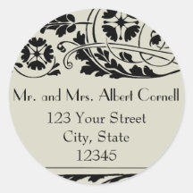 Nouveau Return Address Envelope Seal Sticker