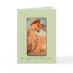 Nouveau Summer Girl Solstice Greeting Card