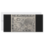 Nova totius terrarum, 1606 Antique World Map Rack Card Design