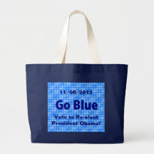 November 6, 2012 - Go Blue, Vote to Re-Elect Obama Canvas Bag