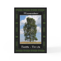 November Celtic Druid Birthday Tree Symbols Card