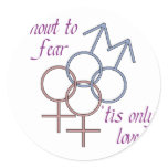 Nowt to fear, 'tis only love! stickers