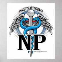 NP Blue Caduceus Print