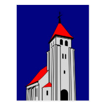 Nr. Bjert Kirke - North Bjert Church Postcard