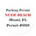 NUDE BEACH, Miami, FL stickers