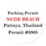 NUDE BEACH, Pattaya, Thailand stickers