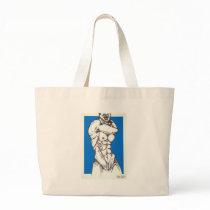 nude male blue canvas bag